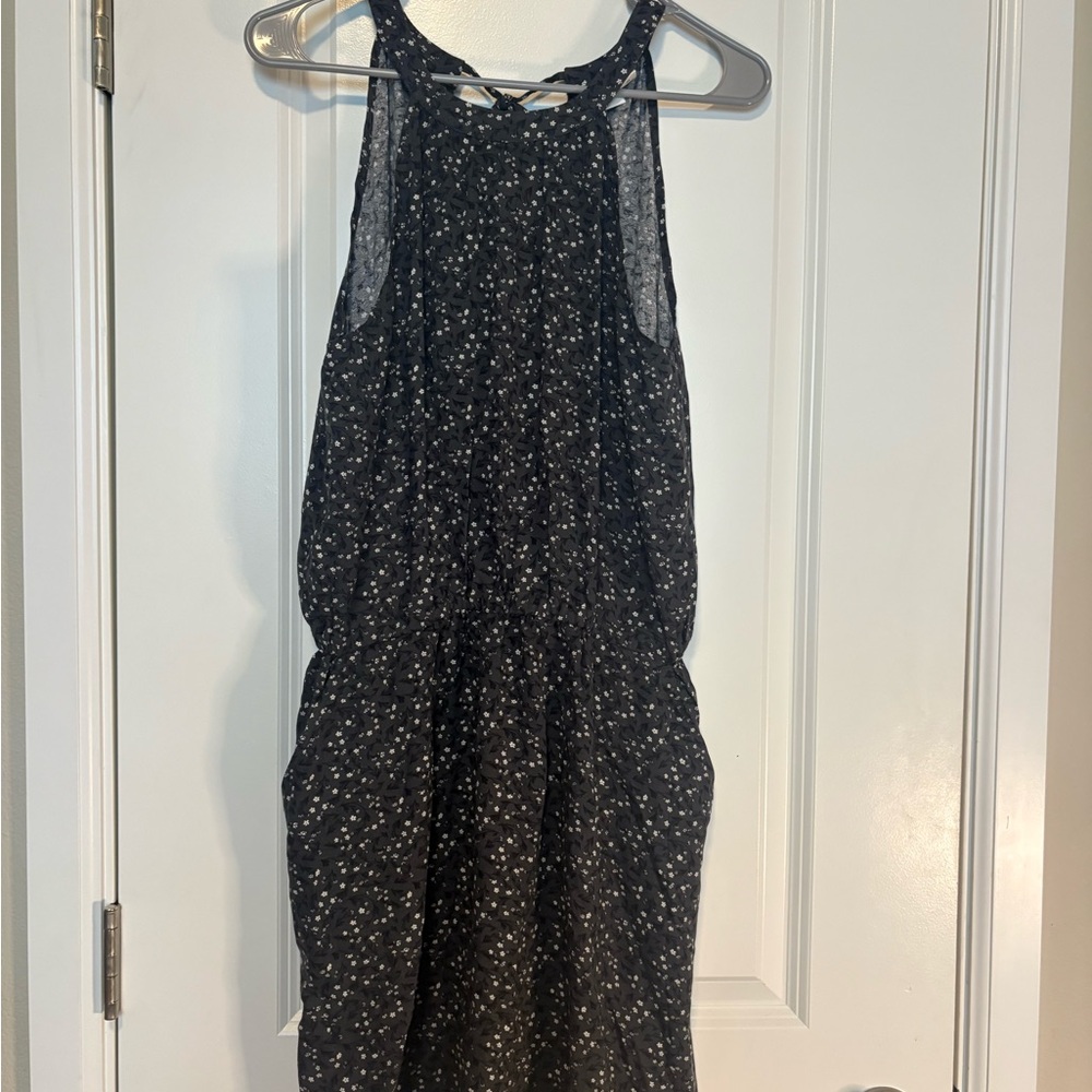 tentree Black Floral Dress with White Blossoms